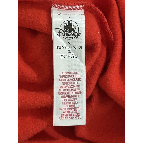 Disney Store JAPAN Red Varsity "M" Raw Hem Crop Pullover Sweatshirt Size Medium - Picture 4 of 6